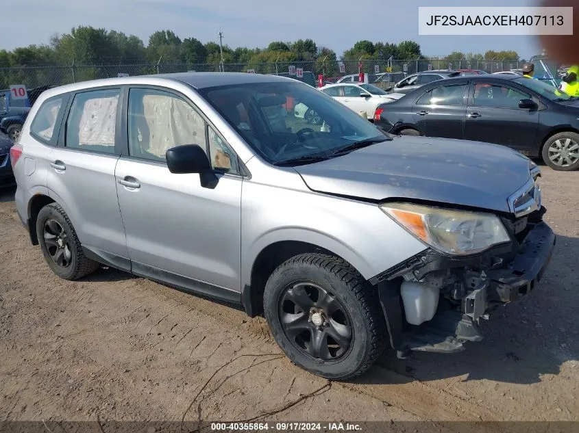 2014 Subaru Forester 2.5I VIN: JF2SJAACXEH407113 Lot: 40355864