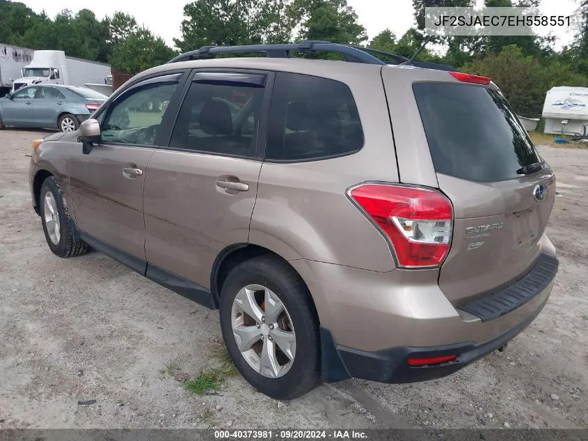 JF2SJAEC7EH558551 2014 Subaru Forester 2.5I Premium