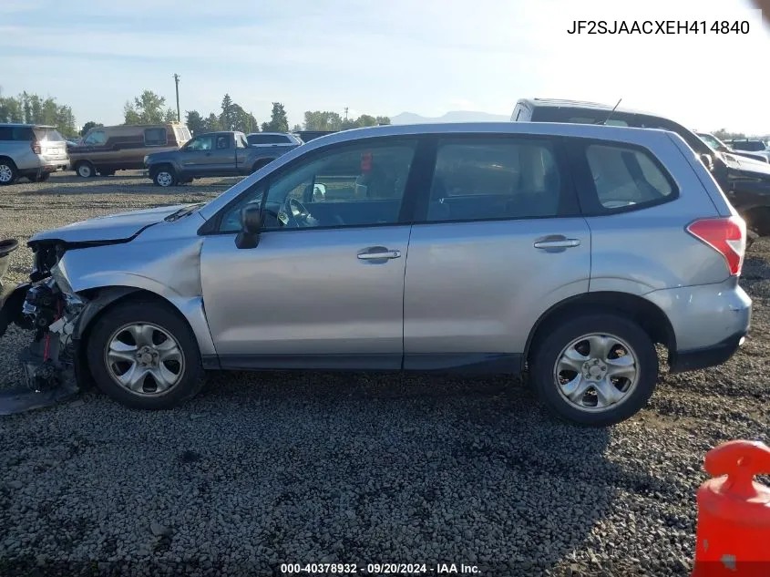 JF2SJAACXEH414840 2014 Subaru Forester 2.5I