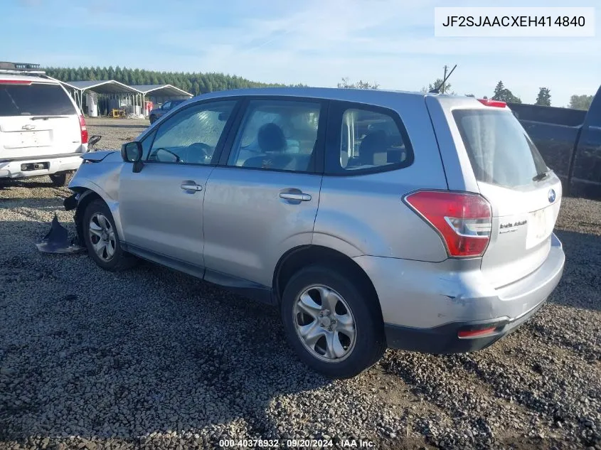 JF2SJAACXEH414840 2014 Subaru Forester 2.5I