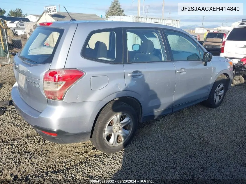 JF2SJAACXEH414840 2014 Subaru Forester 2.5I