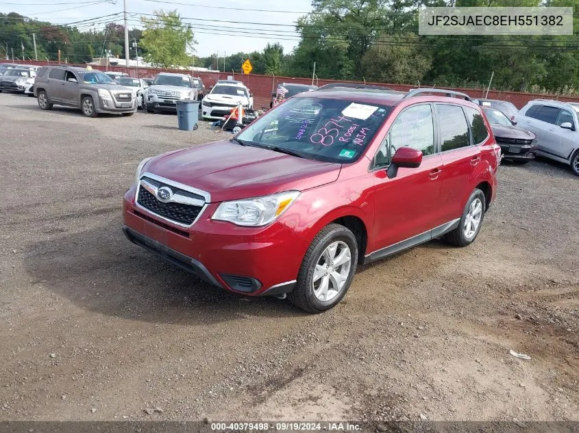 2014 Subaru Forester 2.5I Premium VIN: JF2SJAEC8EH551382 Lot: 40379498