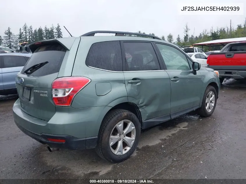 2014 Subaru Forester 2.5I Limited VIN: JF2SJAHC5EH402939 Lot: 40380018