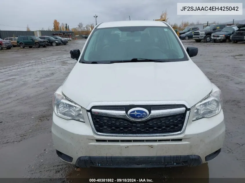 2014 Subaru Forester 2.5I VIN: JF2SJAAC4EH425042 Lot: 40381882