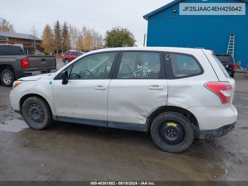 2014 Subaru Forester 2.5I VIN: JF2SJAAC4EH425042 Lot: 40381882