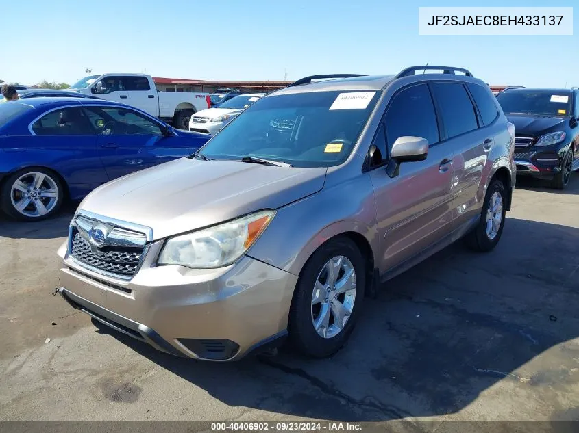 2014 Subaru Forester 2.5I Premium VIN: JF2SJAEC8EH433137 Lot: 40406902