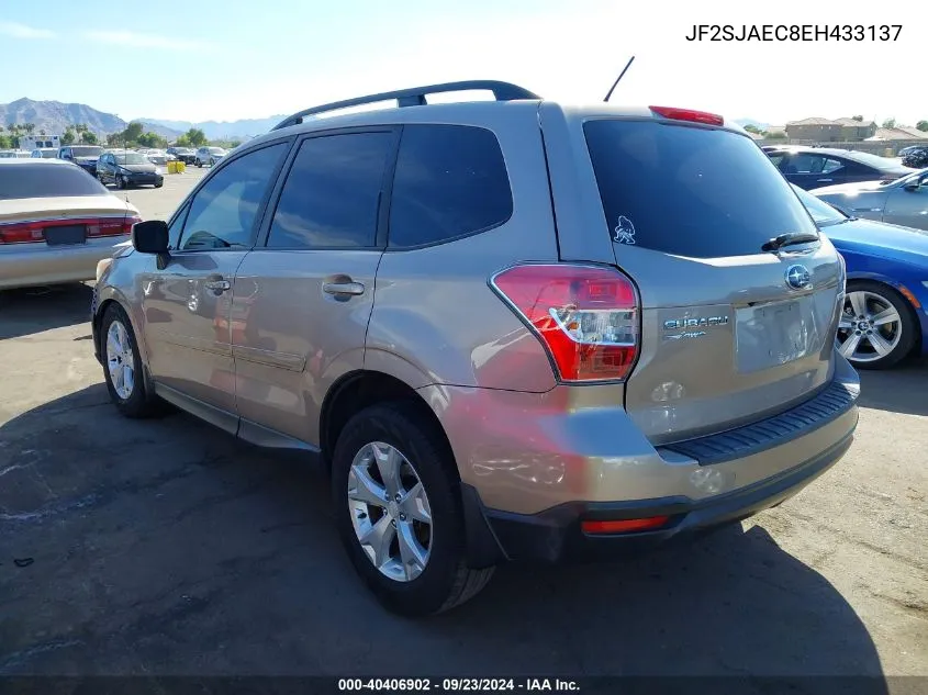 2014 Subaru Forester 2.5I Premium VIN: JF2SJAEC8EH433137 Lot: 40406902