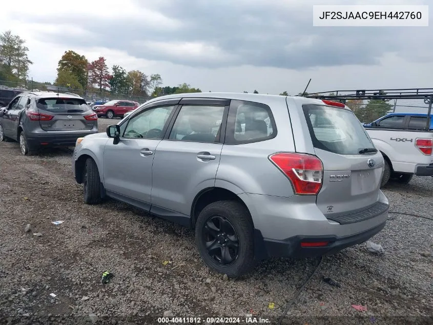 2014 Subaru Forester 2.5I VIN: JF2SJAAC9EH442760 Lot: 40411812