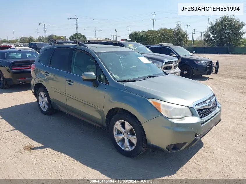 2014 Subaru Forester 2.5I Limited VIN: JF2SJAHC1EH551994 Lot: 40446404