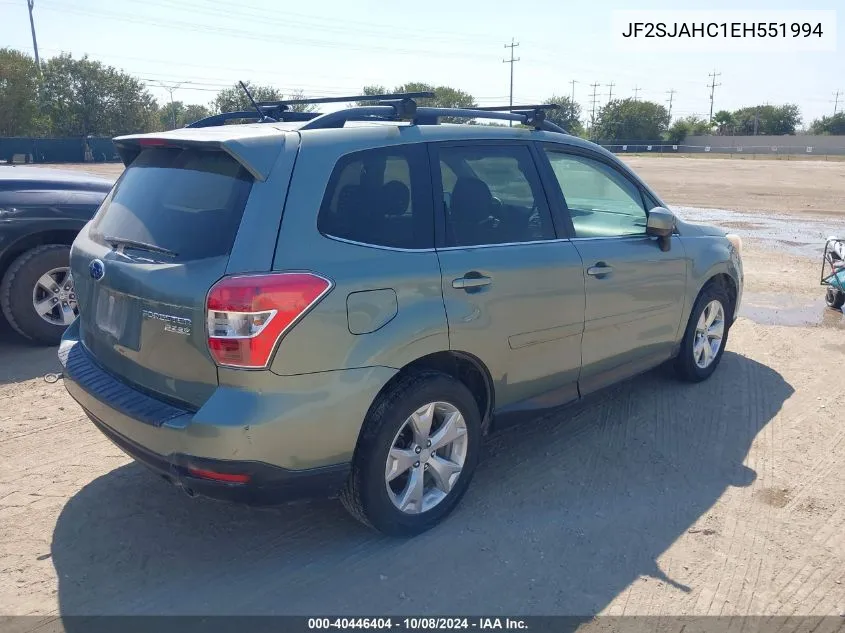 2014 Subaru Forester 2.5I Limited VIN: JF2SJAHC1EH551994 Lot: 40446404