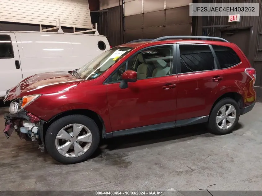 2014 Subaru Forester 2.5I Premium VIN: JF2SJAEC4EH403262 Lot: 40450454