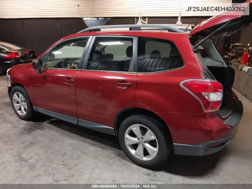 2014 Subaru Forester 2.5I Premium VIN: JF2SJAEC4EH403262 Lot: 40450454