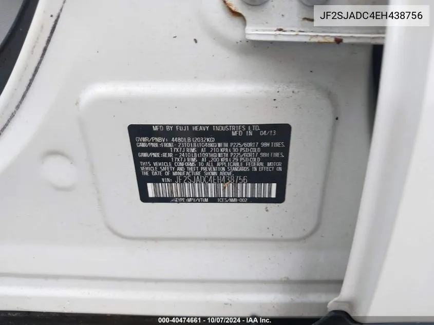 JF2SJADC4EH438756 2014 Subaru Forester 2.5I Premium