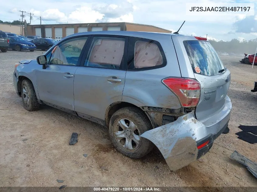 2014 Subaru Forester 2.5I VIN: JF2SJAAC2EH487197 Lot: 40479220