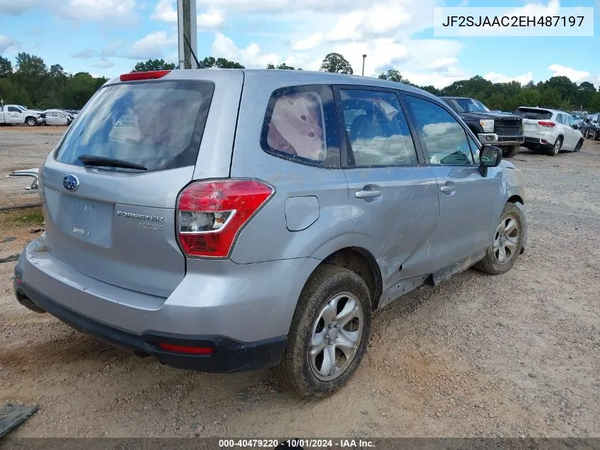 2014 Subaru Forester 2.5I VIN: JF2SJAAC2EH487197 Lot: 40479220