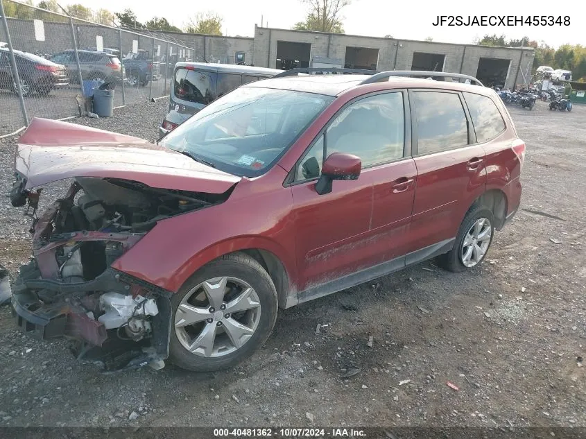 2014 Subaru Forester 2.5I Premium VIN: JF2SJAECXEH455348 Lot: 40481362