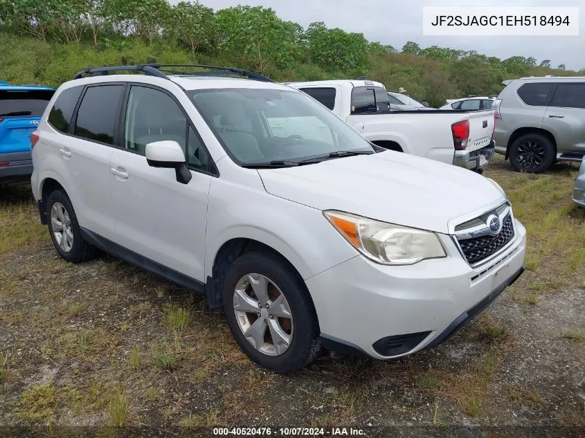 2014 Subaru Forester 2.5I Premium VIN: JF2SJAGC1EH518494 Lot: 40520476