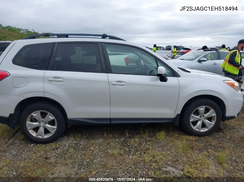 2014 Subaru Forester 2.5I Premium VIN: JF2SJAGC1EH518494 Lot: 40520476