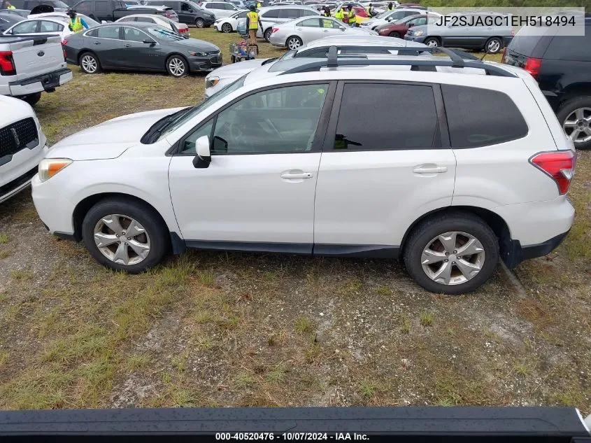 2014 Subaru Forester 2.5I Premium VIN: JF2SJAGC1EH518494 Lot: 40520476