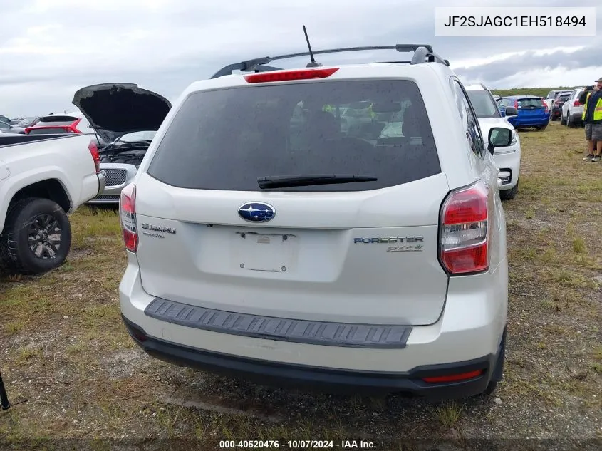 2014 Subaru Forester 2.5I Premium VIN: JF2SJAGC1EH518494 Lot: 40520476