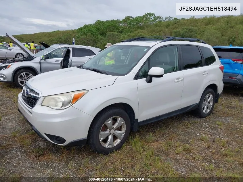 2014 Subaru Forester 2.5I Premium VIN: JF2SJAGC1EH518494 Lot: 40520476