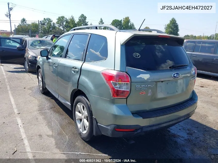 2014 Subaru Forester 2.5I Limited VIN: JF2SJAHC4EH472027 Lot: 40531362