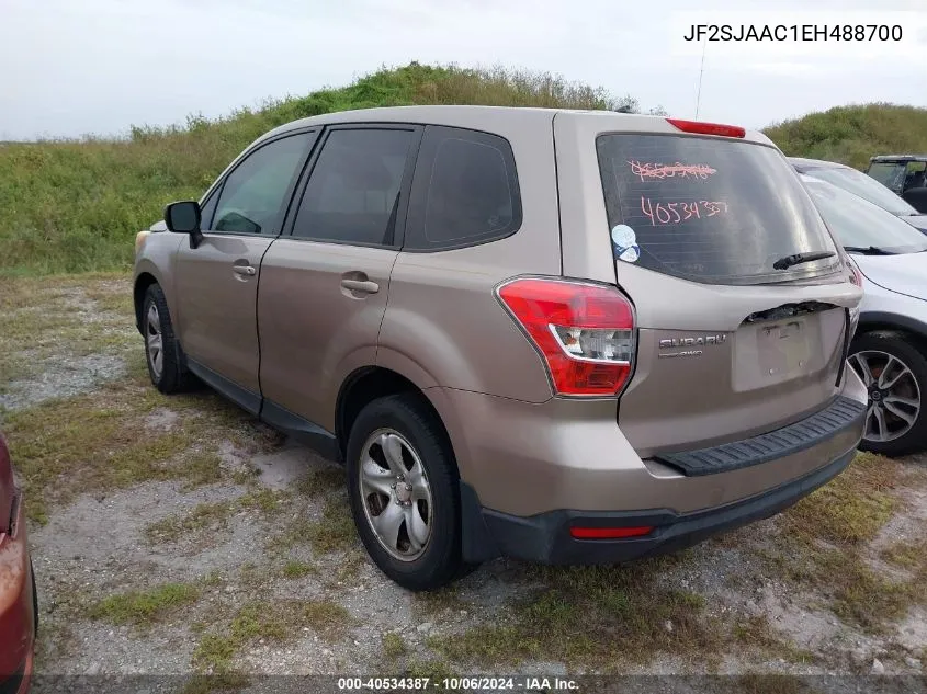 2014 Subaru Forester 2.5I VIN: JF2SJAAC1EH488700 Lot: 40534387