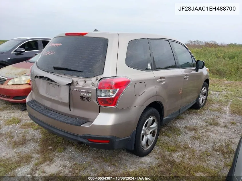 2014 Subaru Forester 2.5I VIN: JF2SJAAC1EH488700 Lot: 40534387