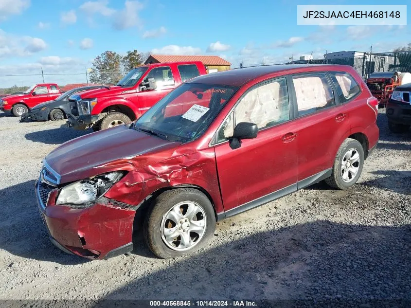 2014 Subaru Forester 2.5I VIN: JF2SJAAC4EH468148 Lot: 40568845