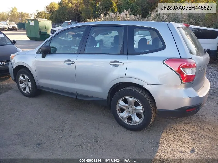 2014 Subaru Forester 2.5I VIN: JF2SJAAC7EH445527 Lot: 40603245