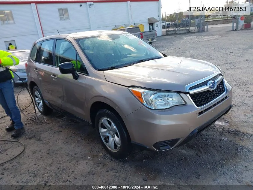 2014 Subaru Forester 2.5I VIN: JF2SJAAC0EH467353 Lot: 40612388