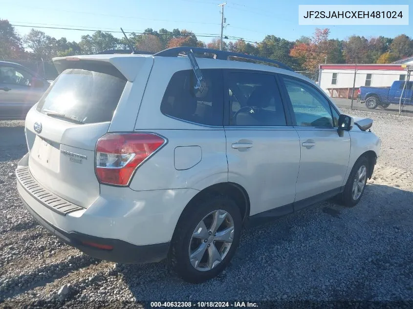 2014 Subaru Forester 2.5I Limited VIN: JF2SJAHCXEH481024 Lot: 40632308