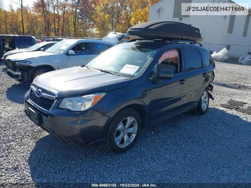 2014 Subaru Forester 2.5I Premium VIN: JF2SJAEC0EH471669 Lot: 40663155