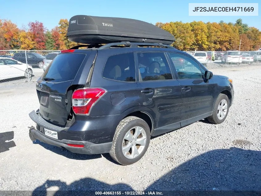 2014 Subaru Forester 2.5I Premium VIN: JF2SJAEC0EH471669 Lot: 40663155