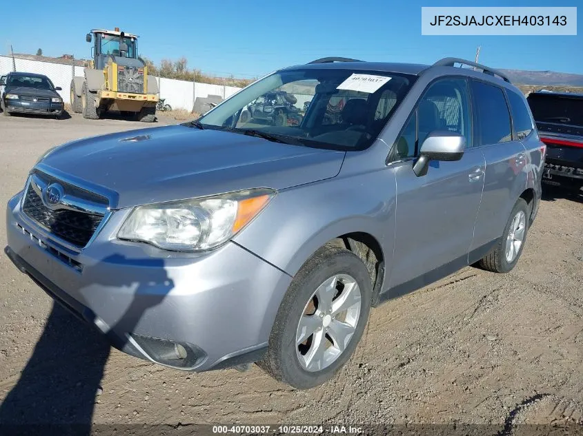 2014 Subaru Forester 2.5I Limited VIN: JF2SJAJCXEH403143 Lot: 40703037