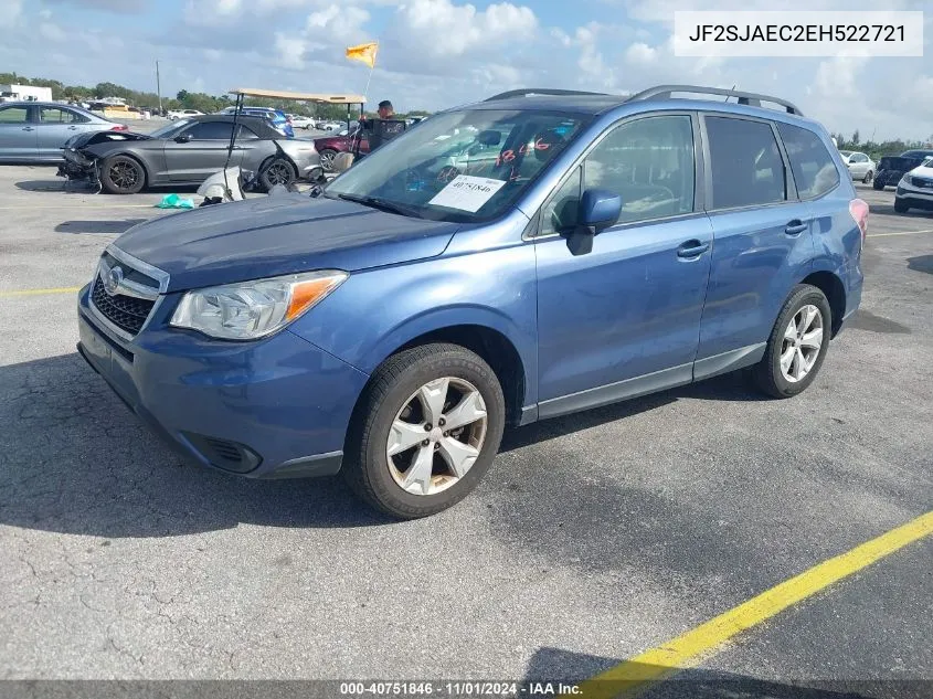 2014 Subaru Forester 2.5I Premium VIN: JF2SJAEC2EH522721 Lot: 40751846