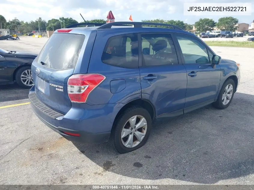 2014 Subaru Forester 2.5I Premium VIN: JF2SJAEC2EH522721 Lot: 40751846