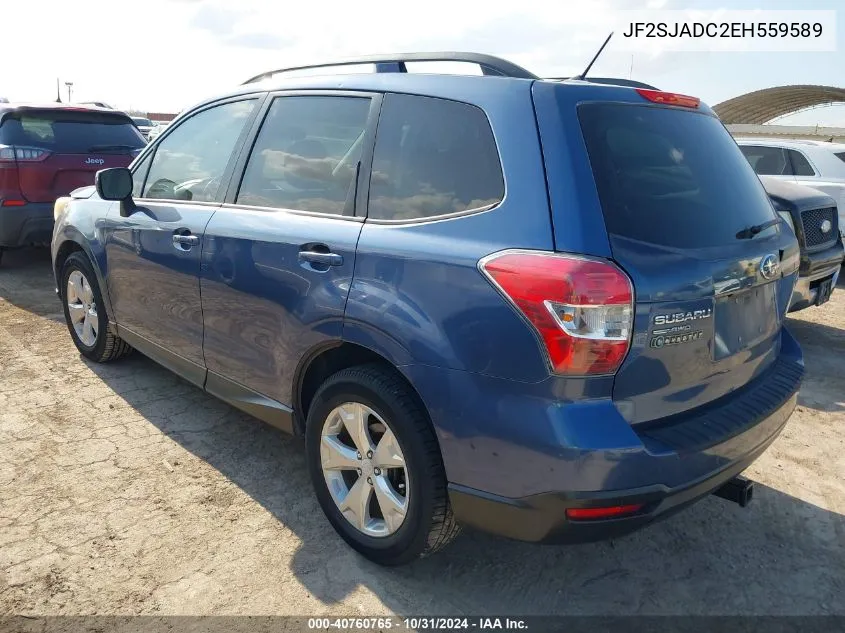 2014 Subaru Forester 2.5I Premium VIN: JF2SJADC2EH559589 Lot: 40760765