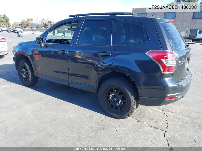 2014 Subaru Forester 2.5I VIN: JF2SJAAC0EH486288 Lot: 40764542