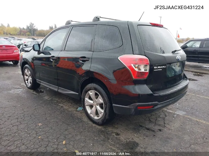 2014 Subaru Forester 2.5I VIN: JF2SJAACXEG431224 Lot: 40771517