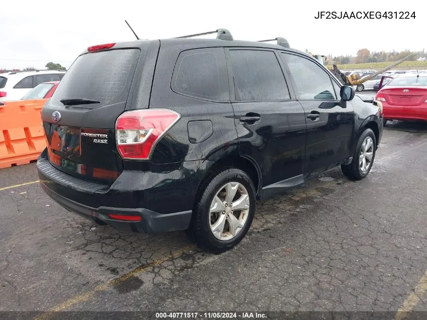 2014 Subaru Forester 2.5I VIN: JF2SJAACXEG431224 Lot: 40771517