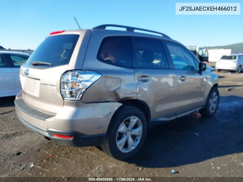 2014 Subaru Forester 2.5I Premium VIN: JF2SJAECXEH466012 Lot: 40800865