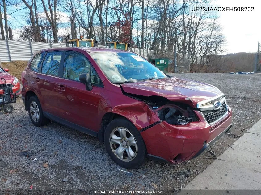 2014 Subaru Forester 2.5I VIN: JF2SJAACXEH508202 Lot: 40824010