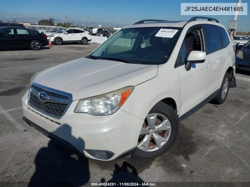 2014 Subaru Forester 2.5I Premium VIN: JF2SJAEC4EH481685 Lot: 40824281