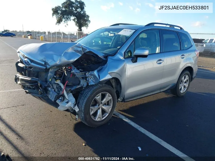 2014 Subaru Forester 2.5I Premium VIN: JF2SJAEC0EH533801 Lot: 40831782