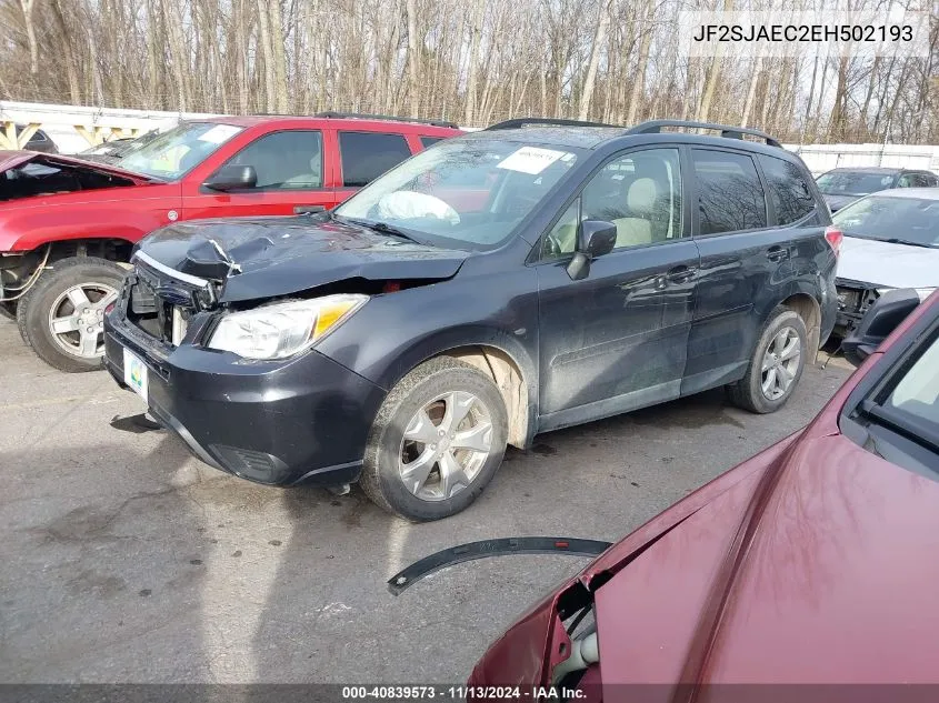 2014 Subaru Forester 2.5I Premium VIN: JF2SJAEC2EH502193 Lot: 40839573