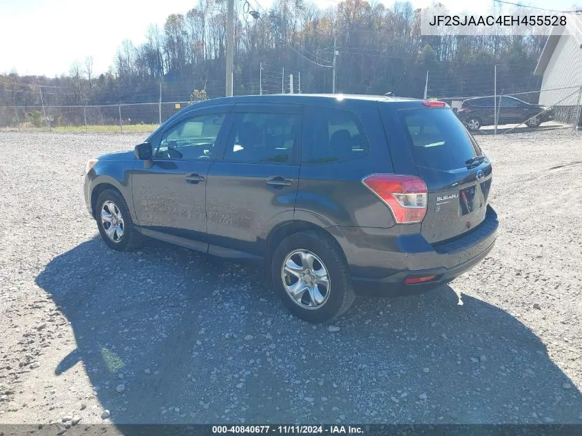 2014 Subaru Forester 2.5I VIN: JF2SJAAC4EH455528 Lot: 40840677