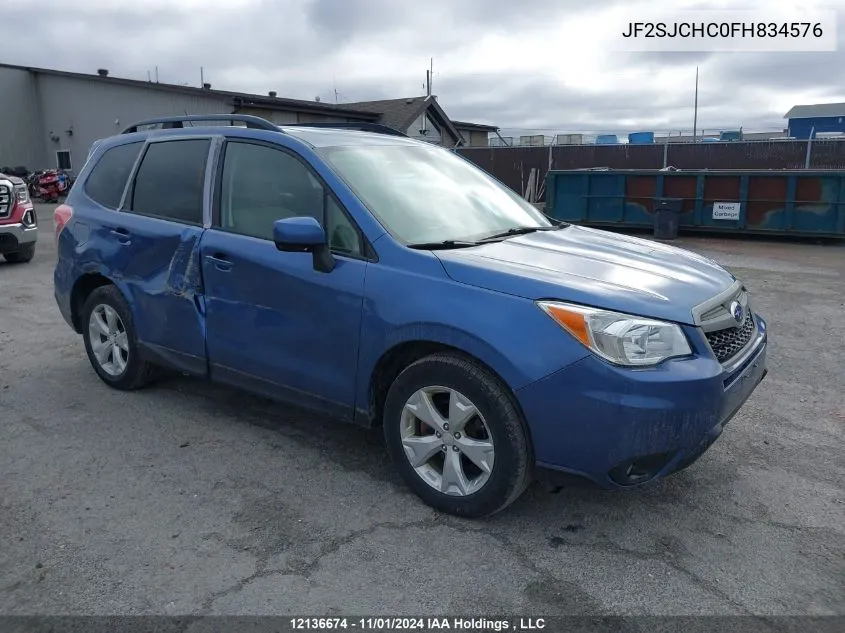 2015 Subaru Forester VIN: JF2SJCHC0FH834576 Lot: 12136674