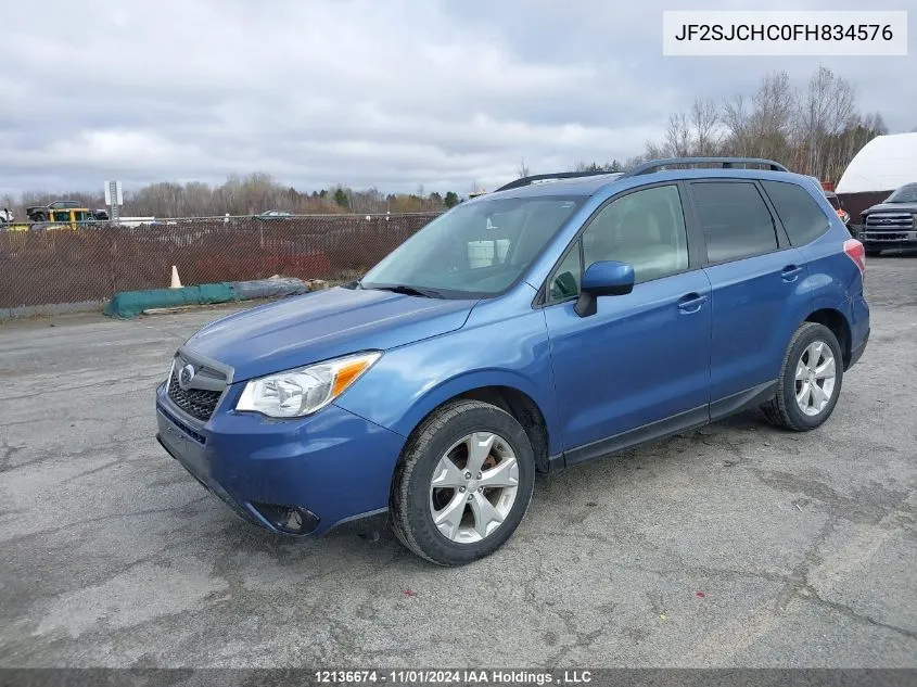 2015 Subaru Forester VIN: JF2SJCHC0FH834576 Lot: 12136674