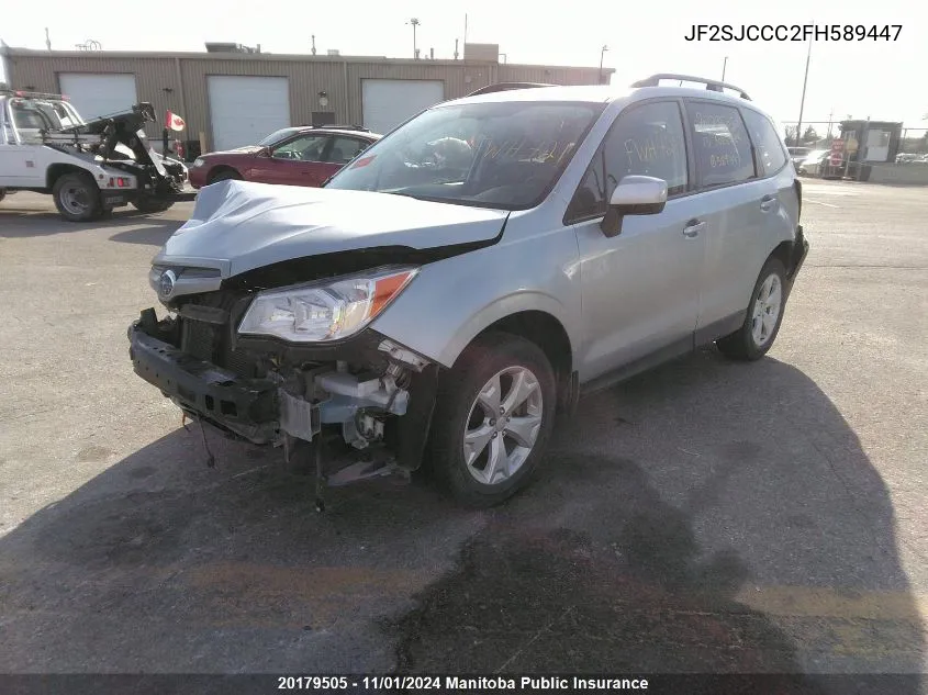 2015 Subaru Forester 2.5I VIN: JF2SJCCC2FH589447 Lot: 20179505